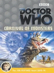 Front sleeve for the Region 2 DVD release of Doctor Who: Carnival of Monsters