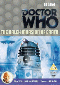 Front sleeve for the Region 2 DVD release of Doctor Who: The Dalek Invasion of Earth