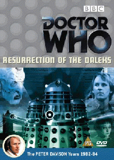 Front sleeve for the Region 2 DVD release of Doctor Who: Resurrection of the Daleks